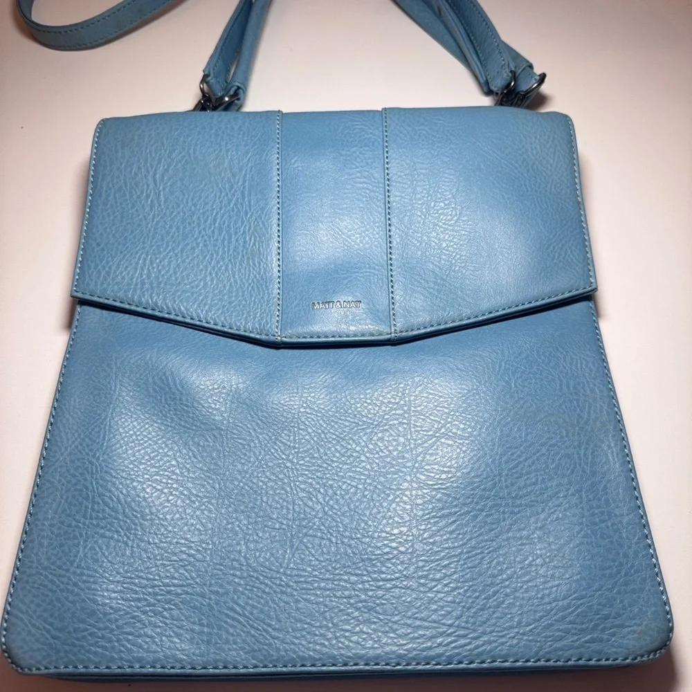 Matt & Natt Vegan Blue Flap Bag